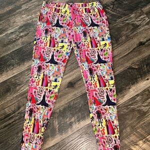 Disney Aurora Showstoppers Women’s Colorful Lounge Pants Size Large Pockets